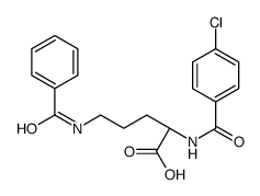 (2S)-5-benzamido-2-[(4-chlorobenzoyl)amino]pentanoic acid结构式