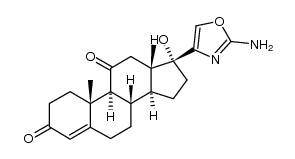 17β-(2-aminooxazol-4-yl)-17-hydroxyandrost-4-ene-3,11-dione Structure