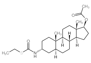 5a-Androstane-3a-carbamic acid, 17b-hydroxythio-, S-ethyl ester,acetate (ester) (8CI)结构式