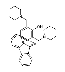 4-(fluoren-9-ylidenemethyl)-2,6-bis(piperidin-1-ylmethyl)phenol结构式