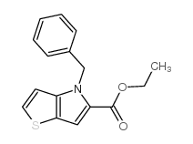 4H-Thieno[3,2-b]pyrrole-5-carboxylicacid,4-(phenylmethyl)-,ethylester(9CI)结构式