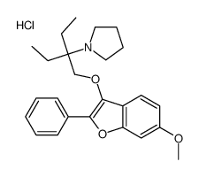 1-[3-[(6-methoxy-2-phenyl-1-benzofuran-3-yl)oxymethyl]pentan-3-yl]pyrrolidin-1-ium,chloride Structure