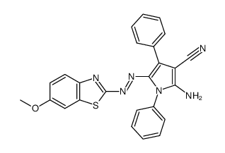 2-amino-5-(6-methoxy-benzothiazol-2-ylazo)-1,4-diphenyl-pyrrole-3-carbonitrile结构式