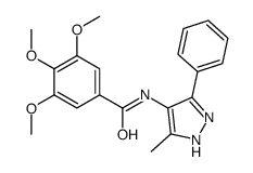 3,4,5-trimethoxy-N-(5-methyl-3-phenyl-1H-pyrazol-4-yl)benzamide Structure