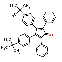 3,4-Bis[4-(2-methyl-2-propanyl)phenyl]-2,5-diphenyl-2,4-cyclopentadien-1-one结构式