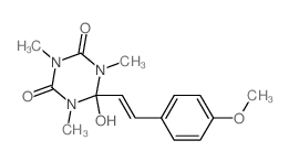 6-hydroxy-6-[2-(4-methoxyphenyl)ethenyl]-1,3,5-trimethyl-1,3,5-triazinane-2,4-dione结构式