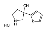 3-thiophen-2-ylpyrrolidin-3-ol,hydrochloride结构式