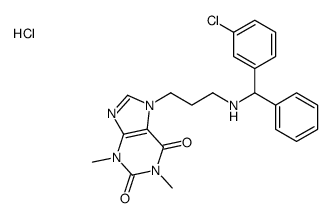 7-[3-[[(3-chlorophenyl)-phenylmethyl]amino]propyl]-1,3-dimethylpurine-2,6-dione,hydrochloride Structure