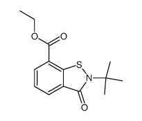 2-tert-Butyl-3-oxo-3H-1,2-benzthiazol-7-carbonsaeure-ethylester结构式