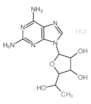 9H-Purine,2,6-diamino-9-(6-deoxy-b-D-allofuranosyl)-,monohydrochloride (8CI) structure