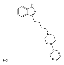 3-(4-(4-phenyl-1,2,3,6-tetrahydro-1-pyridyl)butyl)indole, hcl Structure