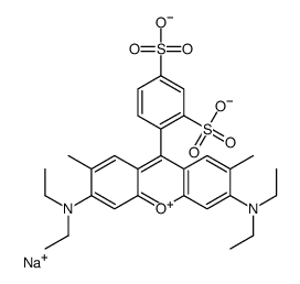 sodium,4-[3-(diethylamino)-6-diethylazaniumylidene-2,7-dimethylxanthen-9-yl]benzene-1,3-disulfonate Structure