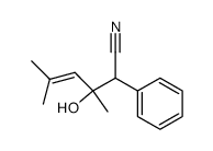 hydroxy-3 dimethyl-3,5 phenyl-2 hexene-4 nitrile结构式