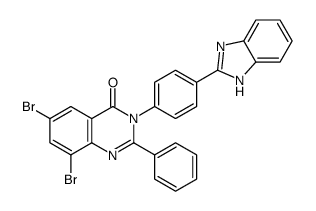 3-[4-(1H-benzimidazol-2-yl)phenyl]-6,8-dibromo-2-phenylquinazolin-4-one结构式