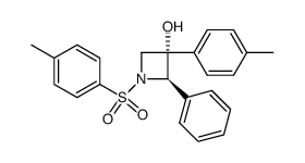 (2R,3S)-2-phenyl-3-(p-tolyl)-1-tosylazetidin-3-ol结构式