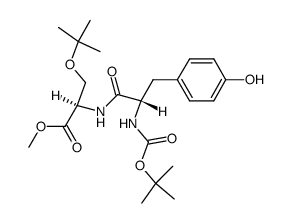 N-(tert-butyloxycarbonyl)-L-tyrosyl-O-tert-butyl-D-serine methyl ester结构式
