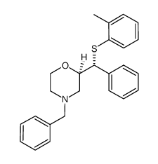 (2R)-2-[(R)-[(2-methylphenyl)thio](phenyl)methyl]-4-(phenylmethyl)morpholine结构式