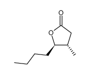 (E)-Whiskeylactone,5-butyldihydro-4-methyl-2(3H)-Furanone,(+)-trans-Whiskeylactone Structure