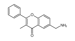 4H-1-Benzopyran-4-one,6-(aminomethyl)-3-methyl-2-phenyl-(9CI) structure