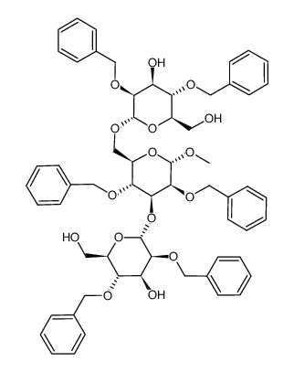 methyl 3,6-di-O-(2,4-di-O-benzyl-α-D-mannopyranosyl)-2,4-di-O-benzyl-α-D-mannopyranoside Structure