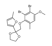 2-(2,3-dibromo-4-methoxy-6-methylphenoxy)-1-(5-methylfuran-2-yl)ethanone ethylene acetal结构式