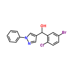 (5-Bromo-2-chlorophenyl)(1-phenyl-1H-pyrazol-4-yl)methanol结构式