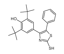 2,6-di-tert-butyl-4-(2-mercapto-5-phenylthiazol-4-yl)phenol结构式