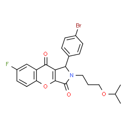 1-(4-Bromophenyl)-7-fluoro-2-(3-isopropoxypropyl)-1,2-dihydrochromeno[2,3-c]pyrrole-3,9-dione结构式