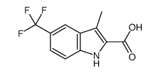 3-methyl-5-(trifluoromethyl)-1H-indole-2-carboxylic acid结构式