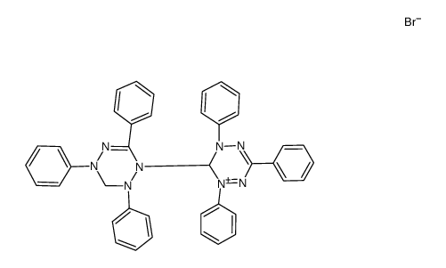 1,3,5-triphenyl-6-(2,4,6-triphenyl-1,2,3,4-tetrahydro-1,2,3,5-tetrazinyl)-5,6-dihydro-1,2,3,5-tetrazinium bromide Structure