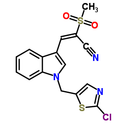 (E)-3-(1-[(2-CHLORO-1,3-THIAZOL-5-YL)METHYL]-1H-INDOL-3-YL)-2-(METHYLSULFONYL)-2-PROPENENITRILE结构式