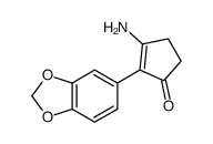 3-amino-2-(1,3-benzodioxol-5-yl)cyclopent-2-en-1-one结构式