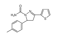 3-(Thiophen-2-yl)-5-p-tolyl-4,5-dihydro-1H-pyrazole-1-carboxamide结构式