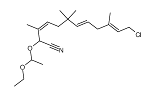 (3Z,7E,10E)-12-chloro-2-(1-ethoxyethoxy)-3,6,6,10-tetramethyldodeca-3,7,10-trienenitrile Structure