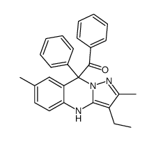 (3-Ethyl-2,7-dimethyl-9-phenyl-4,9-dihydro-pyrazolo[5,1-b]quinazolin-9-yl)-phenyl-methanone结构式