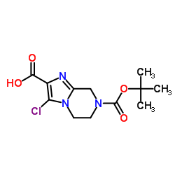 7-(tert-Butoxycarbonyl)-3-chloro-5,6,7,8-tetrahydroimidazo[1,2-a]pyrazine-2-carboxylic acid structure