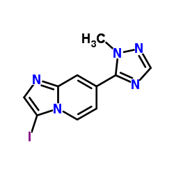 3-Iodo-7-(1-methyl-1H-1,2,4-triazol-5-yl)imidazo[1,2-a]pyridine结构式