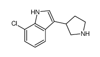 7-chloro-3-pyrrolidin-3-yl-1H-indole结构式