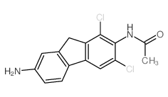N-(7-amino-1,3-dichloro-9H-fluoren-2-yl)acetamide structure