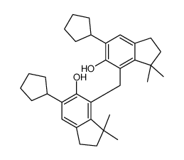 4,4'-methylenebis[6-cyclopentyl-3,3-dimethylindan-5-ol] structure