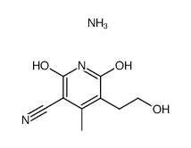 2,6-dihydroxy-5-(2-hydroxy-ethyl)-4-methyl-nicotinonitril, ammonium salt结构式