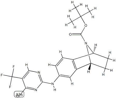 (1S,4R)-6-((4-氯-5-(三氟甲基)嘧啶-2-基)氨基)-1,2,3,4-四氢-1,4-环亚氨基萘-9-甲酸叔丁酯结构式
