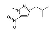 1H-Pyrazole, 1-methyl-3-(2-methylpropyl)-5-nitro结构式