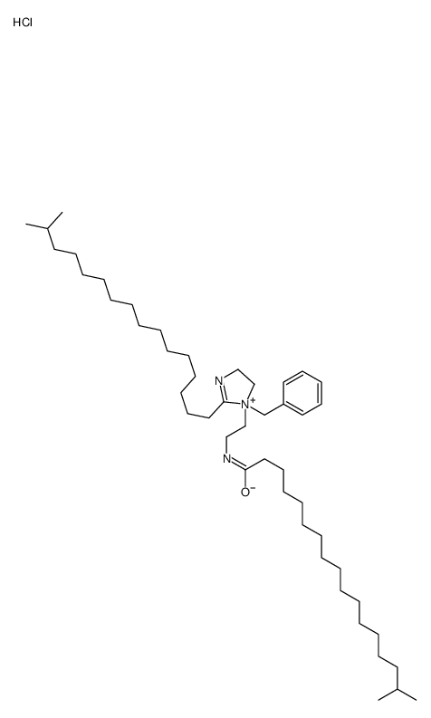 1-benzyl-4,5-dihydro-2-isoheptadecyl-1-[2-[(1-oxoisooctadecyl)amino]ethyl]-1H-imidazolium chloride结构式