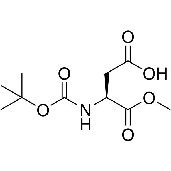 N-叔丁氧羰基-L-天门冬氨酸1-甲酯结构式