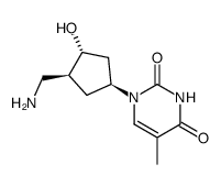 (+/-)-1-<(1α,3β,4α)-4-(aminomethyl)-3-hydroxycyclopentyl>-5-methyl-2,4(1H,3H)-pyrimidinedione结构式