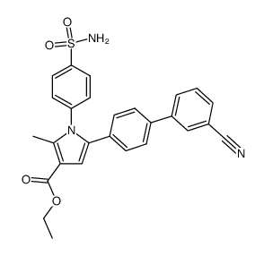 5-(3'-cyano-biphenyl-4-yl)-2-methyl-1-(4-sulfamoyl-phenyl)-1H-pyrrole-3-carboxylic acid ethyl ester Structure