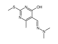 4-methyl-2-methylsulfanyl-6-oxo-1,6-dihydro-pyrimidine-5-carbaldehyde dimethylhydrazone结构式