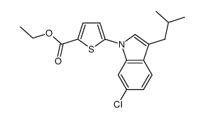ethyl 5-[6-chloro-3-(2-methylpropyl)-1H-indol-1-yl]-2-thiophenecarboxylate Structure