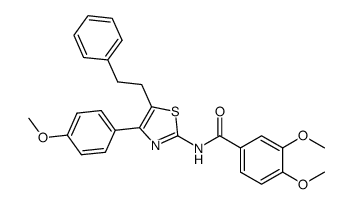 3,4-dimethoxy-N-[4-(4-methoxy-phenyl)-5-phenylethyl-thiazol-2-yl]-benzamide结构式